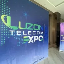 The Luzon Telecom Expo 2025 sign at the venue